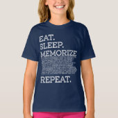 Eat Sleep Memorize Herhaal Memory Master T-shirt (Voorkant)