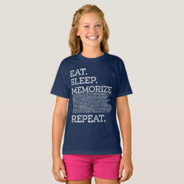 Eat Sleep Memorize Herhaal Memory Master T-shirt