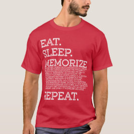 Eat Sleep Memorize Herhaal Memory Master T-shirt