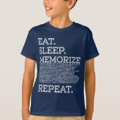 Eat Sleep Memorize Herhaal Memory Master T-shirt (Voorkant)
