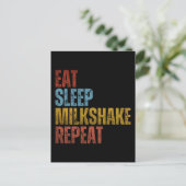 EAT SLEEP MILKSHAKE REPEAT BRIEFKAART (Staand voorkant)