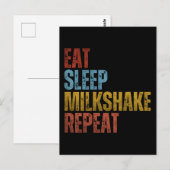 EAT SLEEP MILKSHAKE REPEAT BRIEFKAART (Voorkant / Achterkant)