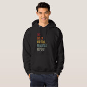 Eat Sleep Mineral Analysis Repeat Geology Phd Scie Hoodie (Voorkant volledig)