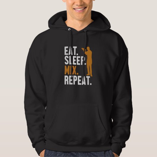 Eat Sleep Mix Repeat Bartender Mixologist Barmann Hoodie (Voorkant)
