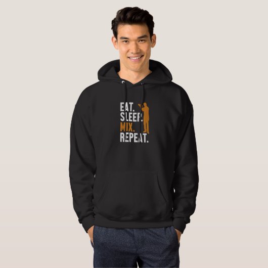 Eat Sleep Mix Repeat Bartender Mixologist Barmann  Hoodie (Voorkant volledig)