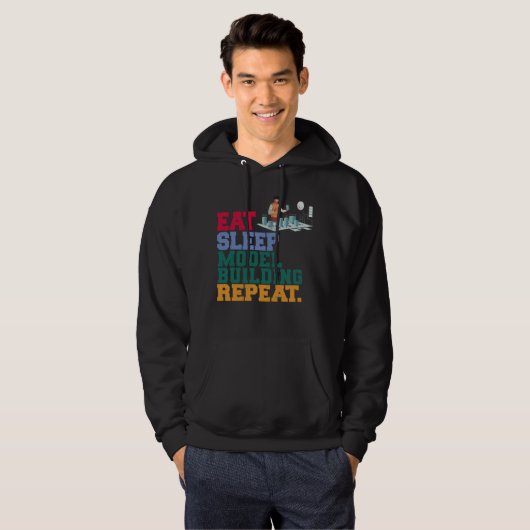 Eat Sleep Model Building Repeat Model Builder Arch Hoodie (Voorkant volledig)