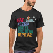 Eat Sleep Model Building Repeat Model Builder Arch T-shirt (Voorkant)
