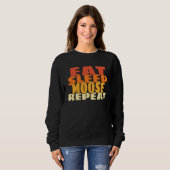 Eat Sleep Moose Repeat Retro Cute Forest Animal Trui (Voorkant volledig)