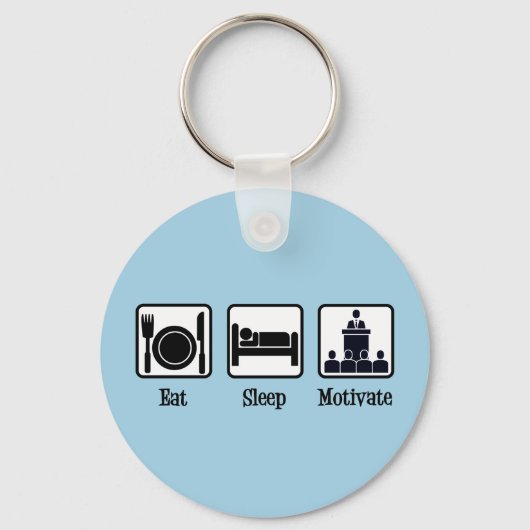 Eat Sleep Motivate - Motivatie luidspreker Sleutelhanger (Voorkant)