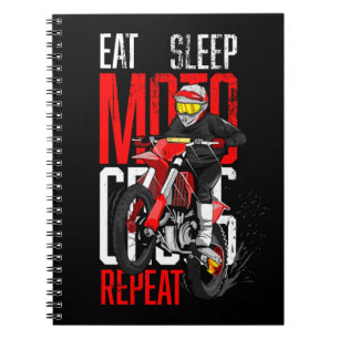 Eat Sleep Motocross Herhaal Funny Gift voor Motorc Notitieboek