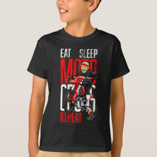 Eat Sleep Motocross Herhaal Funny Gift voor Motorc T-shirt