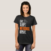 Eat Sleep Motocross Repeat Dirt Bker Motorcycle En T-shirt (Voorkant volledig)