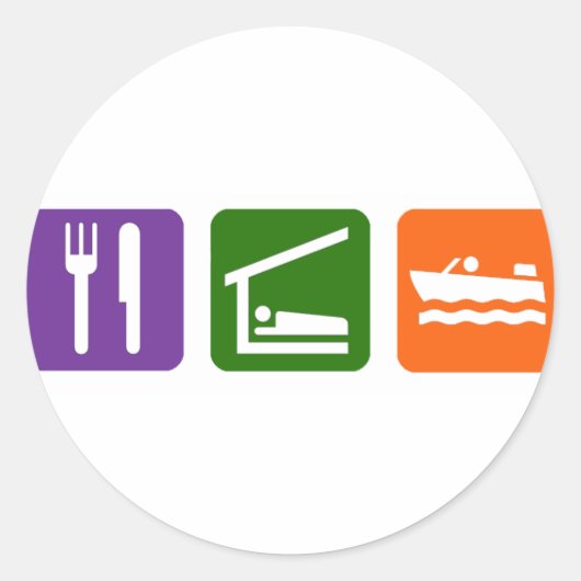 Eat Sleep Motor Bot Ronde Sticker (Voorkant)
