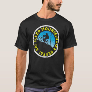 Eat Sleep Mountainbike Herhaal fietsen in het MTB- T-shirt