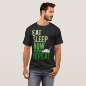 Eat Sleep Mow Herhaal Funny Grass Cutting Landscap T-shirt (Voorkant volledig)