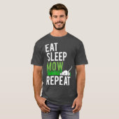 Eat Sleep Mow Herhaal Funny Grass Mowing T-shirt (Voorkant volledig)