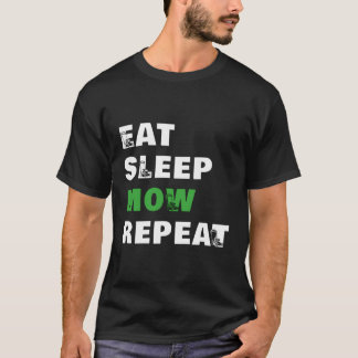 Eat Sleep Mow Herhaal Funny Lawn Mowing Gardener M T-shirt