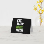 Eat Sleep Mow Herhaal grass Cutting Landscaper Kaart (Gele Bloem)