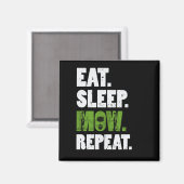Eat Sleep Mow Herhaal grass Cutting Landscaper Magneet (Voorkant / Achterkant)