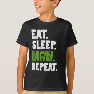 Eat Sleep Mow Herhaal grass Cutting Landscaper T-shirt