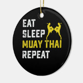 Eat Sleep Muay Thai Repat Gift Keramisch Ornament (Links)