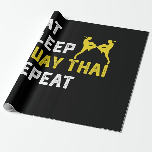 Eat Sleep Muay Thai Repeat Gift Cadeaupapier (Uitgerold)