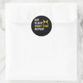 Eat Sleep Muay Thai Repeat Gift Ronde Sticker (Tas)