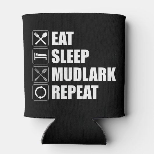 Eat Sleep Mudlark Herhalen Blikjeskoeler (Achterkant)