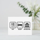 Eat Sleep Museums Briefkaart (Staand voorkant)
