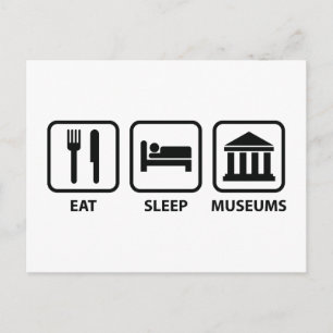 Eat Sleep Museums Briefkaart
