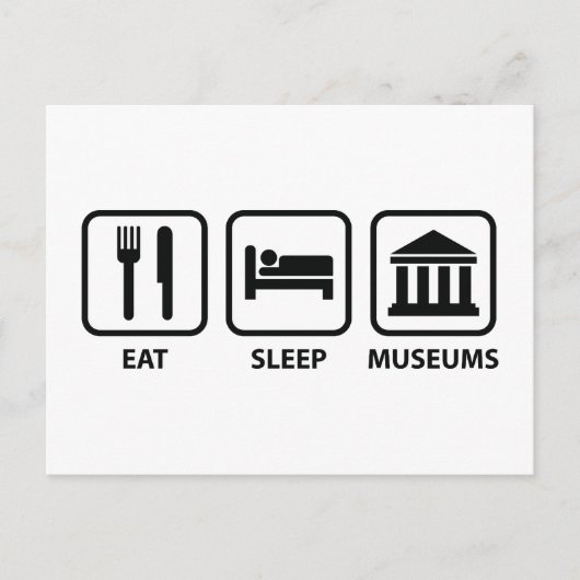 Eat Sleep Museums Briefkaart (Voorkant)