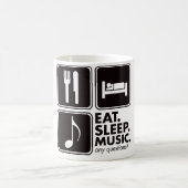 Eat Sleep Music - Black Koffiemok (Center)
