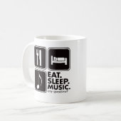 Eat Sleep Music - Black Koffiemok (Voorkant links)