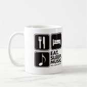 Eat Sleep Music - Black Koffiemok (Links)