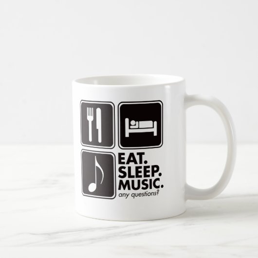 Eat Sleep Music - Black Koffiemok (Rechts)