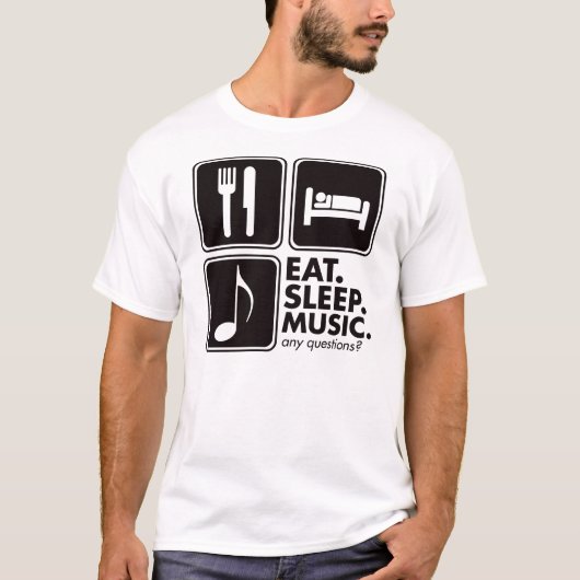 Eat Sleep Music - Black T-shirt (Voorkant)