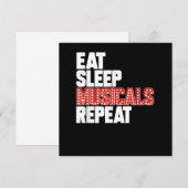 Eat Sleep Musicals Herhaal Broadway Actor Actress Bedankkaart (Voorkant / Achterkant)