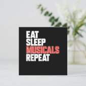Eat Sleep Musicals Herhaal Broadway Actor Actress Bedankkaart (Staand voorkant)