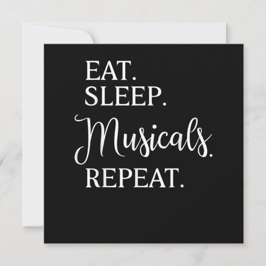 Eat Sleep Musicals Herhaal Broadway Actor Bedankkaart (Voorkant)