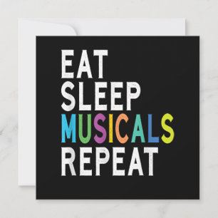 Eat Sleep Musicals Herhalen, Broadway Acting Gifts Bedankkaart