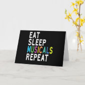 Eat Sleep Musicals Herhalen, Broadway Acting Gifts Kaart (Gele Bloem)