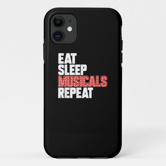 Eat Sleep Musicals Herhalen Case-Mate iPhone Case (Achterkant)