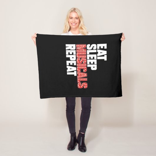 Eat Sleep Musicals Herhalen Fleece Deken (In situ)