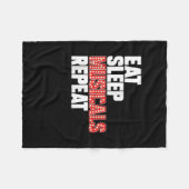 Eat Sleep Musicals Herhalen Fleece Deken (Voorkant (Horizontaal))