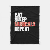 Eat Sleep Musicals Herhalen Fleece Deken (Voorkant)