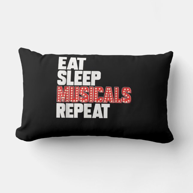 Eat Sleep Musicals Herhalen Kussen (Voorkant)