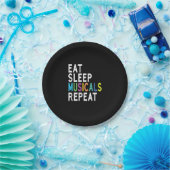 Eat Sleep Musicals Herhalen Papieren Bordje (Feest)