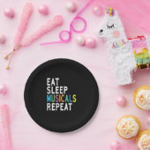 Eat Sleep Musicals Herhalen Papieren Bordje (Feest)