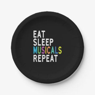 Eat Sleep Musicals Herhalen Papieren Bordje