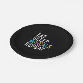 Eat Sleep Musicals Herhalen Papieren Bordje (Gekanteld)